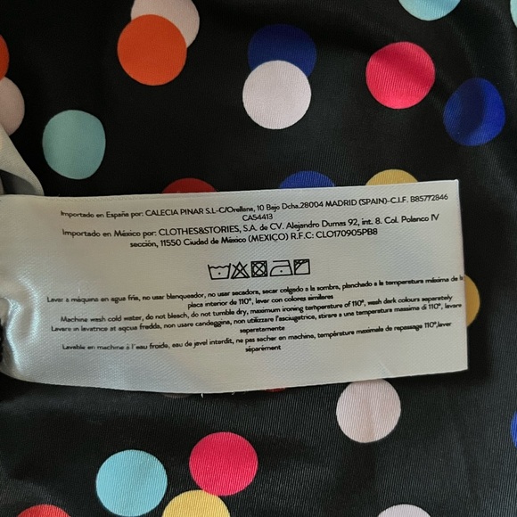 Ruched black and multi-color polka dot top - Picture 8 of 8